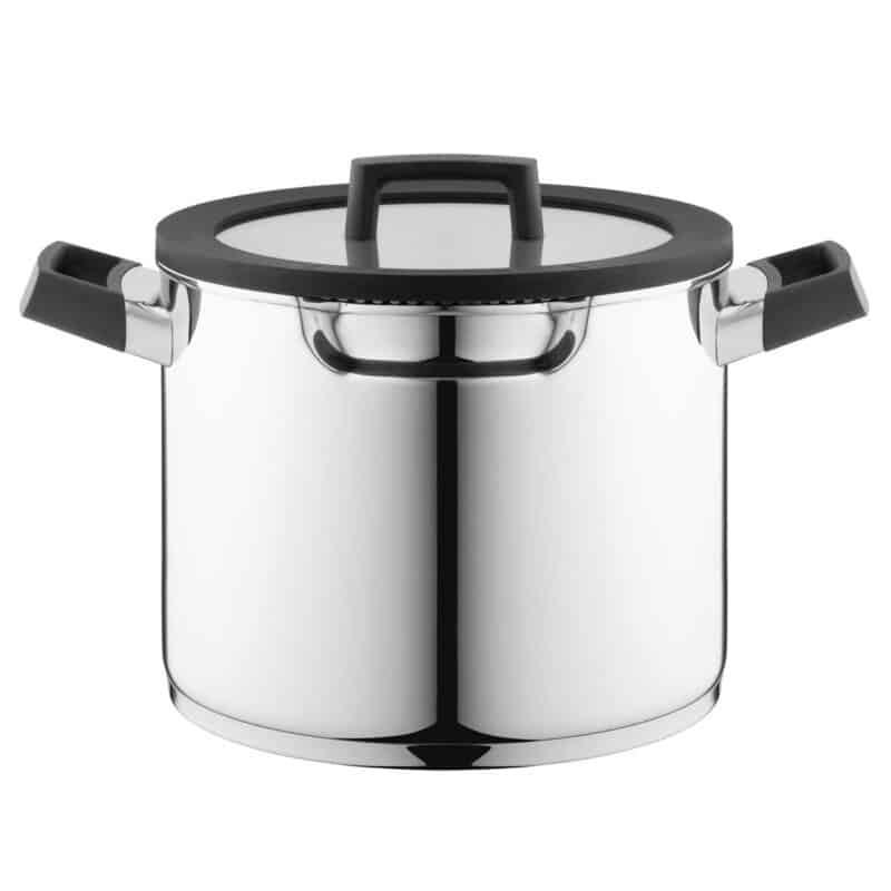 Kookpan 24cm met deksel voor kookplaten met afzuiging