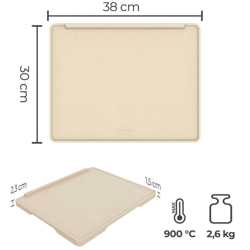 Pizzasteenset voor Grill & Oven - 3-delig met Pizzasteen, Pizzaschep & Pizzames - Silberthal - Afbeelding 2