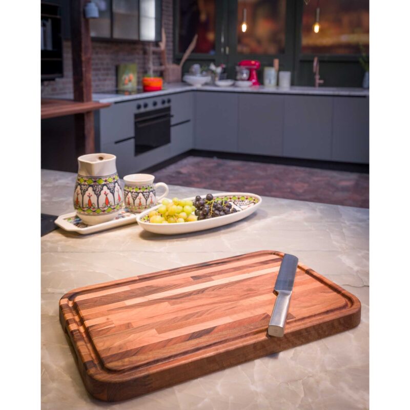 Walnoten Houten Snijplank met Grepen - Euroceppi - 50x30x3,2 - Afbeelding 4
