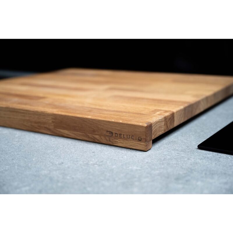 Eiken Houten Snijplank tevens Kookplaatbeschermer - 60x57x4,5 - Delucio - Afbeelding 3