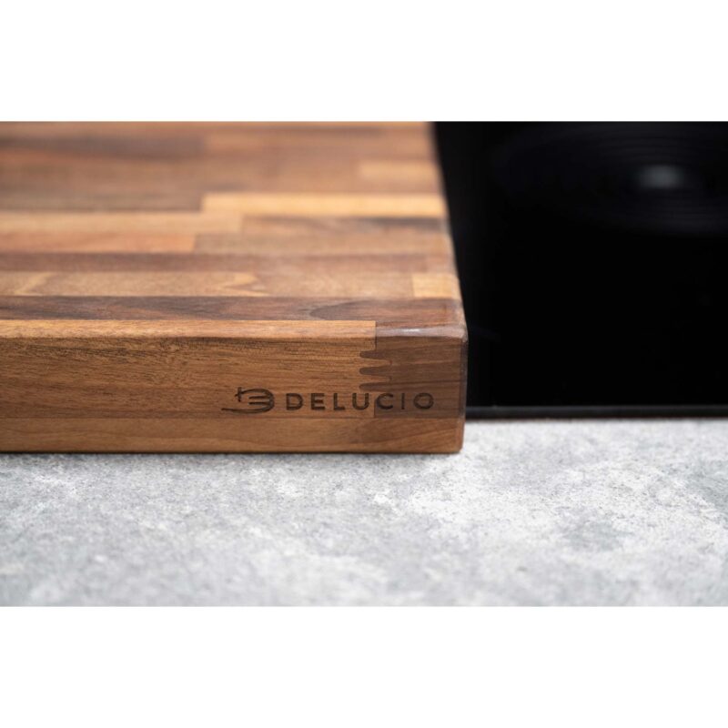 Walnoten Houten Snijplank tevens Kookplaatbeschermer - 60x57x4,5 - Delucio - Afbeelding 4