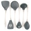 6 Delige RVS / Siliconen Spatelset Grijs - 5+1 Gratis - Delucio